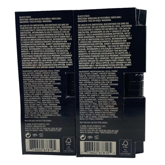 2X MAC Stack Superstack Mega Brush Mascara Black Travel Size 0.1 fl oz/3 ml each - Picture 4 of 4